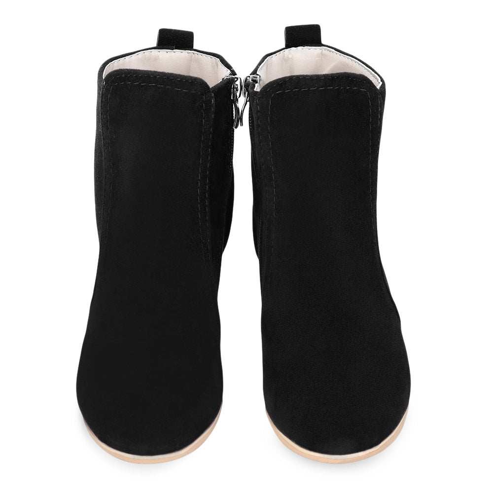 Stylish Side Zipper Scrub Boots Women High Heel Shoes