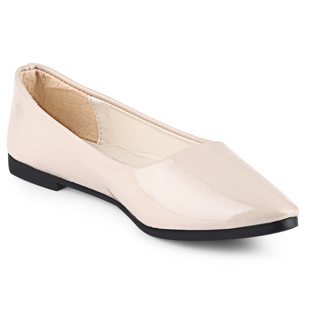 Spring Casual Ladies Solid Color Patent Leather Flat Shoes