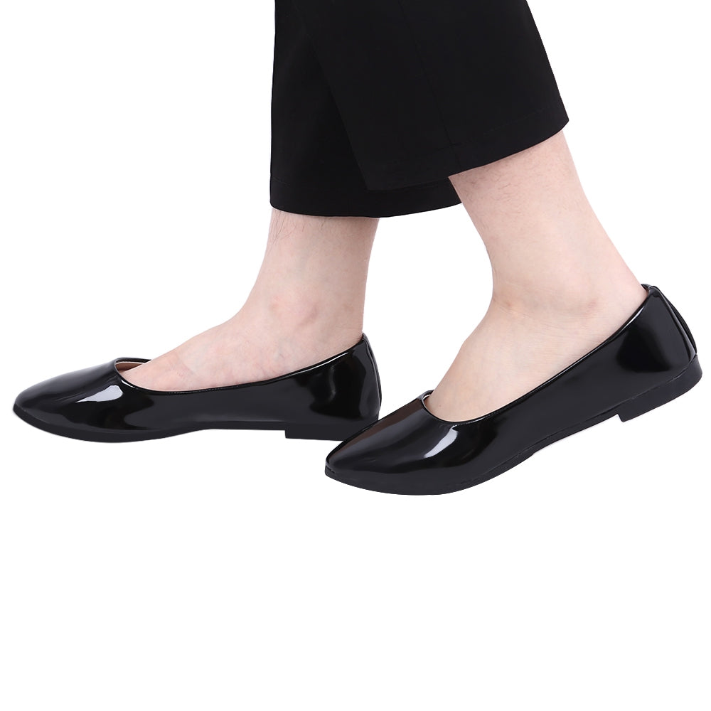 Spring Casual Ladies Solid Color Patent Leather Flat Shoes