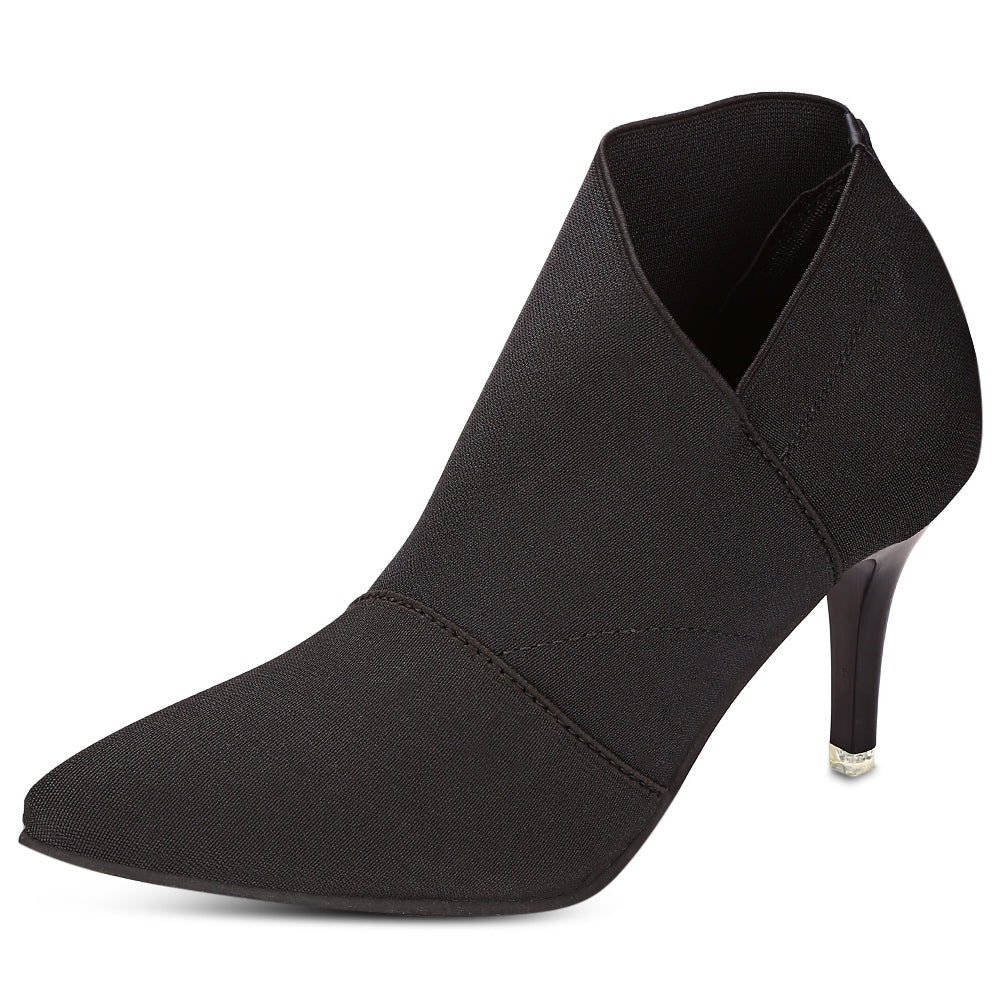 Women Autumn Pointed Toe High-heeled Slip-on Ankle Boots