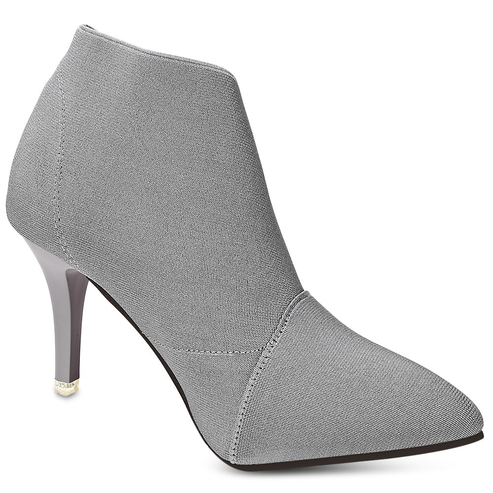 Women Autumn Pointed Toe High-heeled Slip-on Ankle Boots