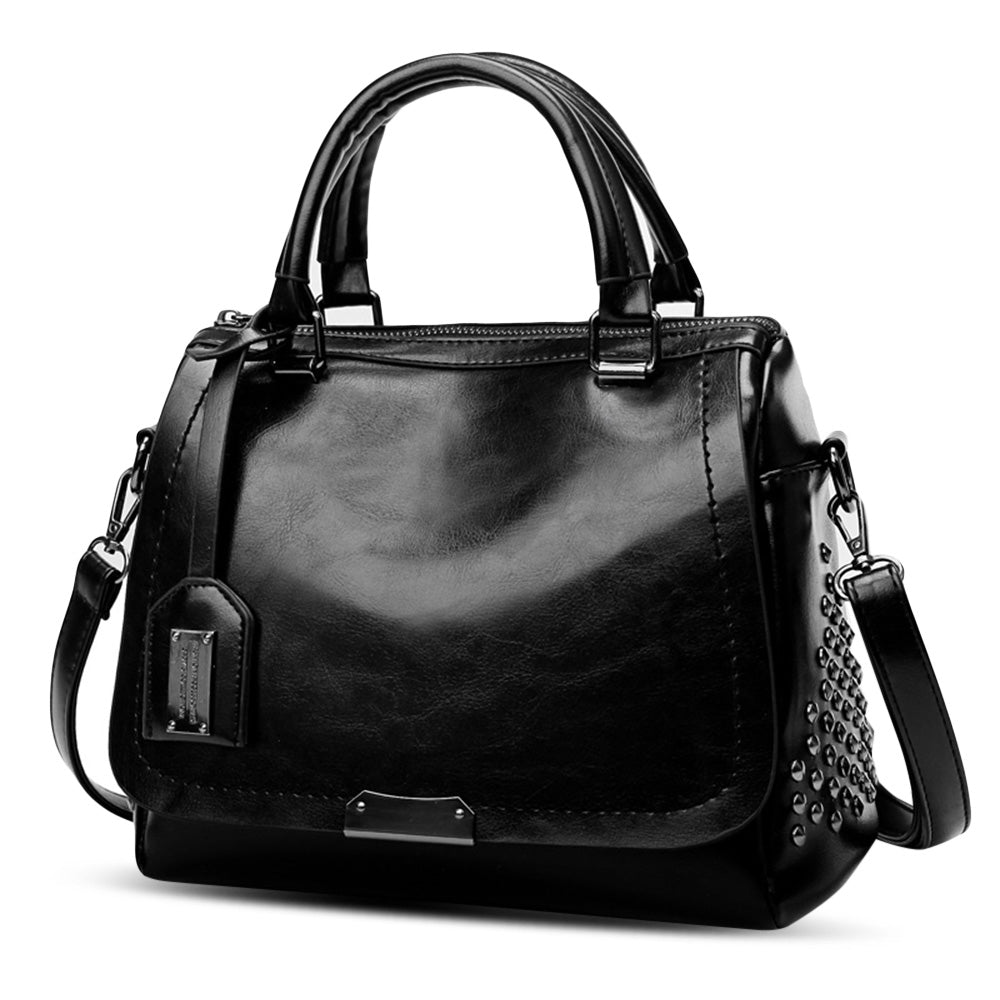 PU Leather Rivet Handbag Large Capacity Shoulder Diagonal Cross Bag