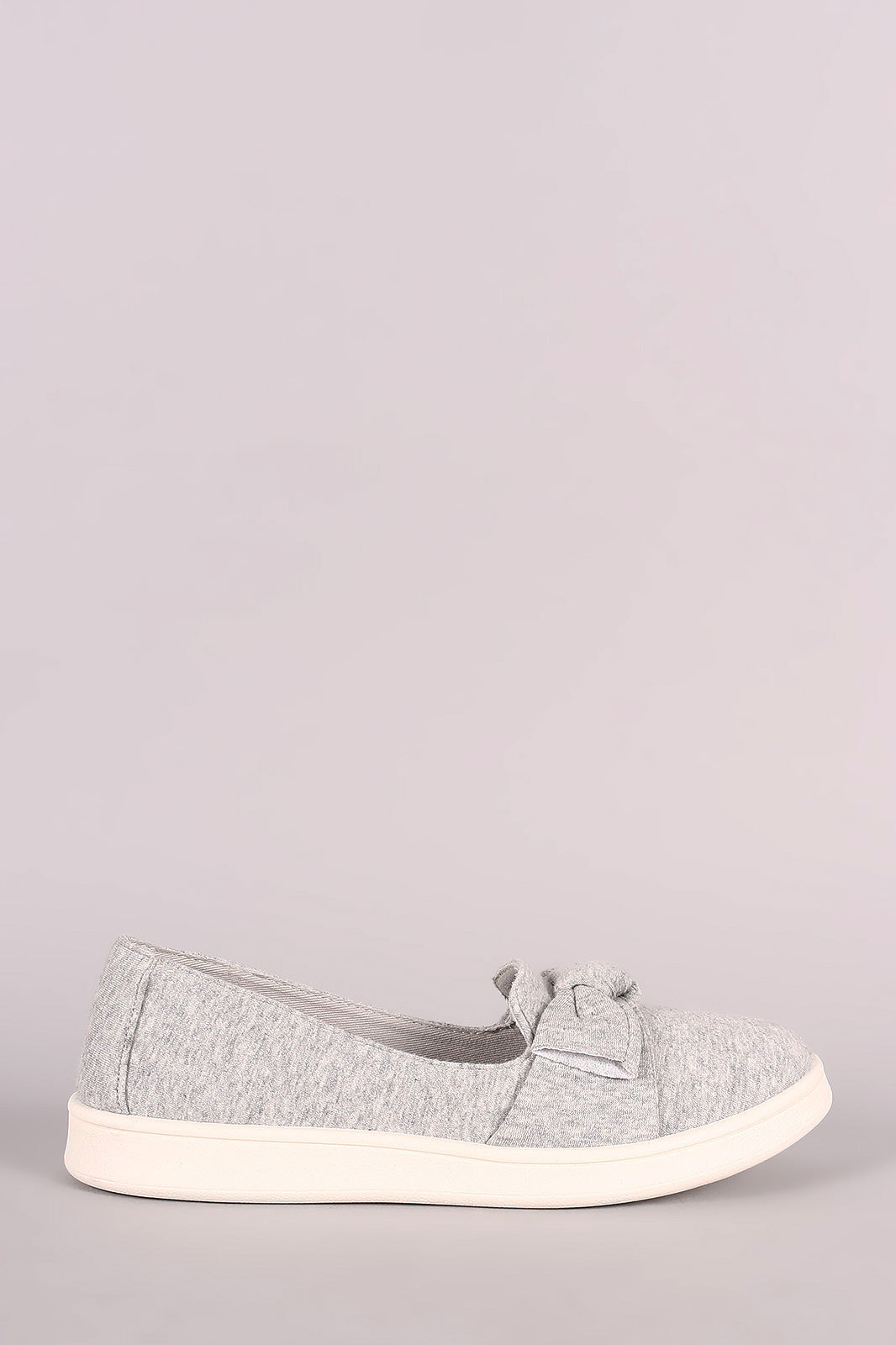 Bamboo Heathered Knit Bow Accent Slip-On Sneaker