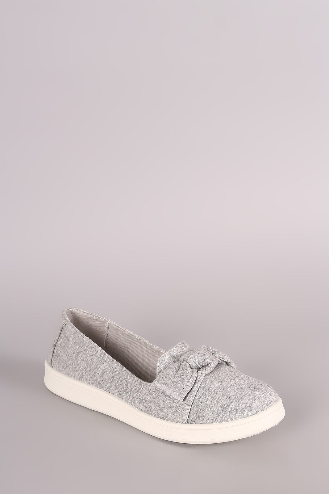 Bamboo Heathered Knit Bow Accent Slip-On Sneaker