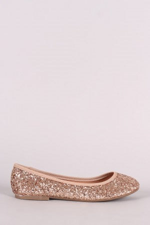 Bamboo Glitter Round Toe Ballet Flat